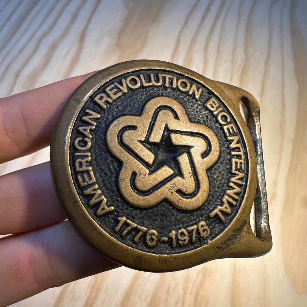 Vintage American Revolution Bicentennial 1776-1976 Bronze Belt Buckle Taylor